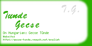 tunde gecse business card